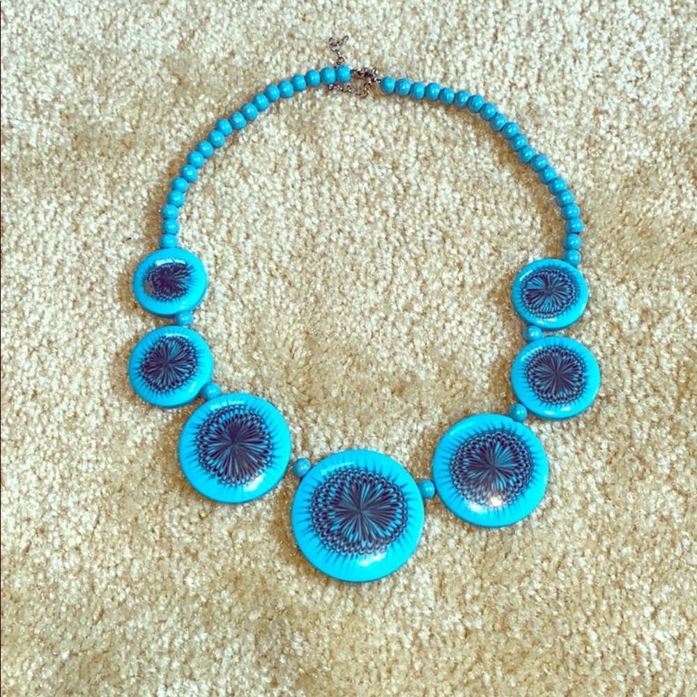Large Turquoise Beads Statement Necklace